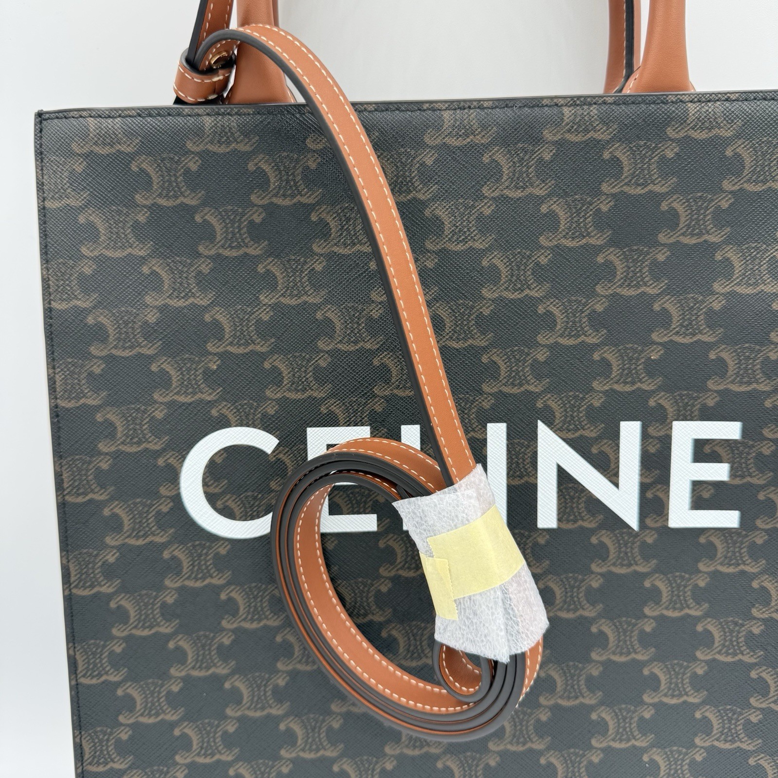 CELINE Small Cabas Vertical Tote Monogram Brown/Tan/Detachable Strap (BRAND NEW)
