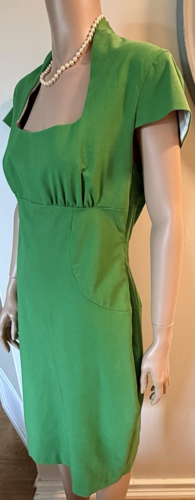 Anya Ponorovskaya Form Fitting 50s Rockabilly Pin-up Style Dress Size 14 Green