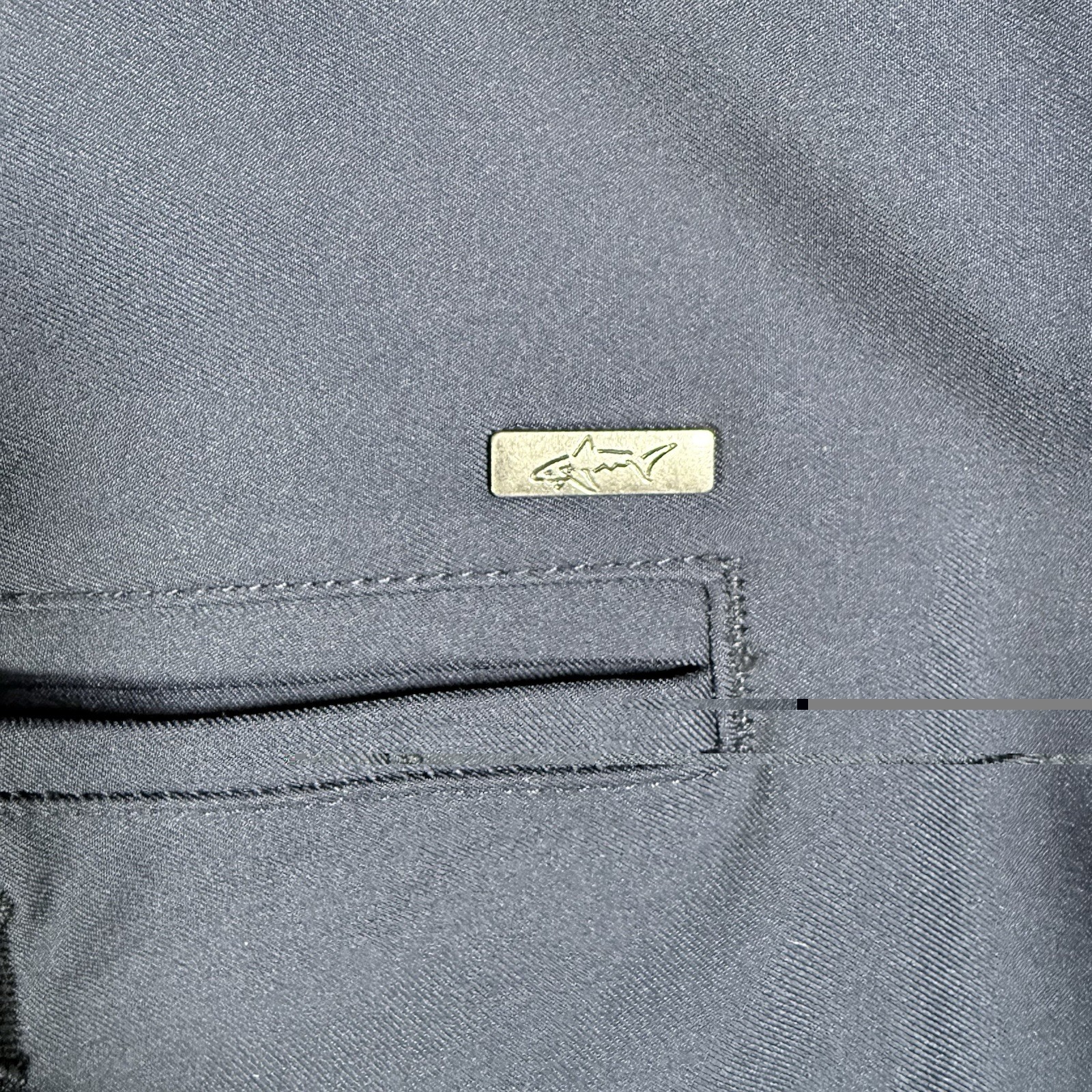 Greg Norman Mens 36×30 Blue Tech Stretch Golf Pants Flat Front Slacks Hemmed 32
