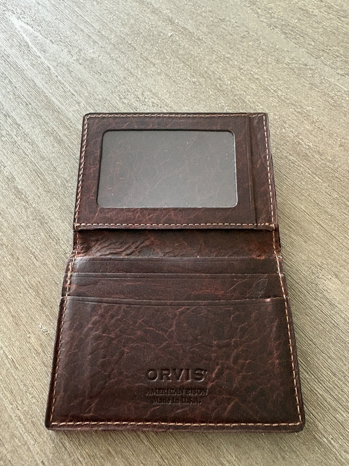 Orvis BISON Leather Card Carrier Wallet NWT