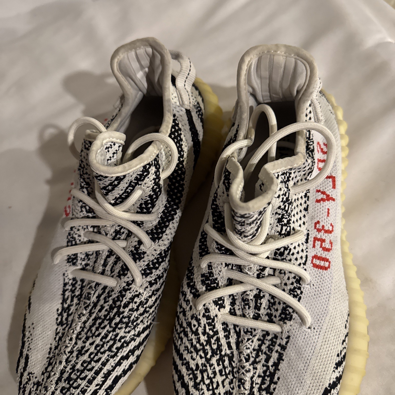 Adidas Yeezy Boost 350 V2 Zebra CP9654 Size 9.5 Og Tags White Black Red