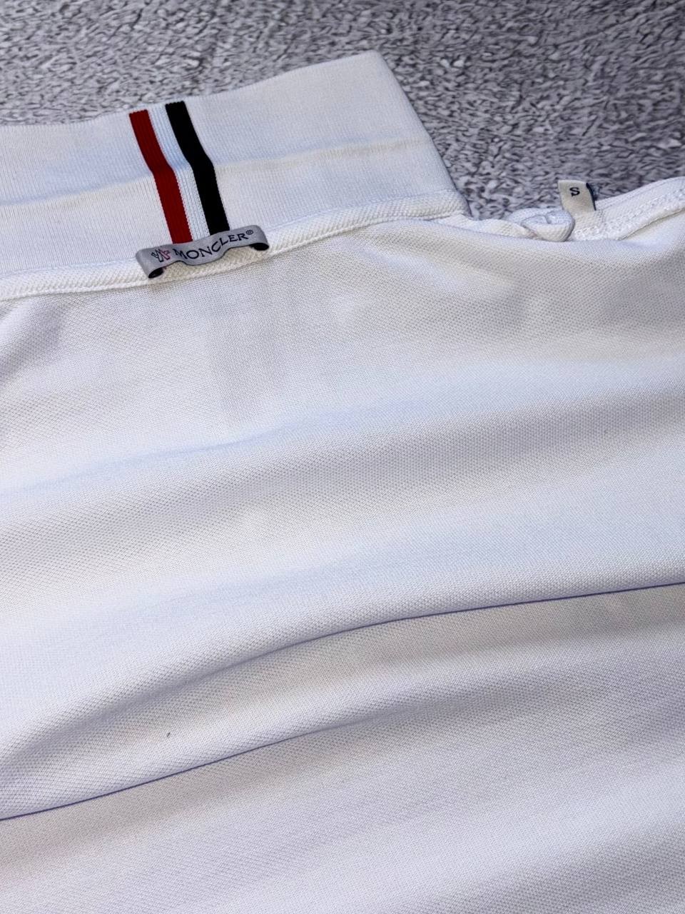 Authentic Moncler Polo Shirt White Red Blue Size S Logo