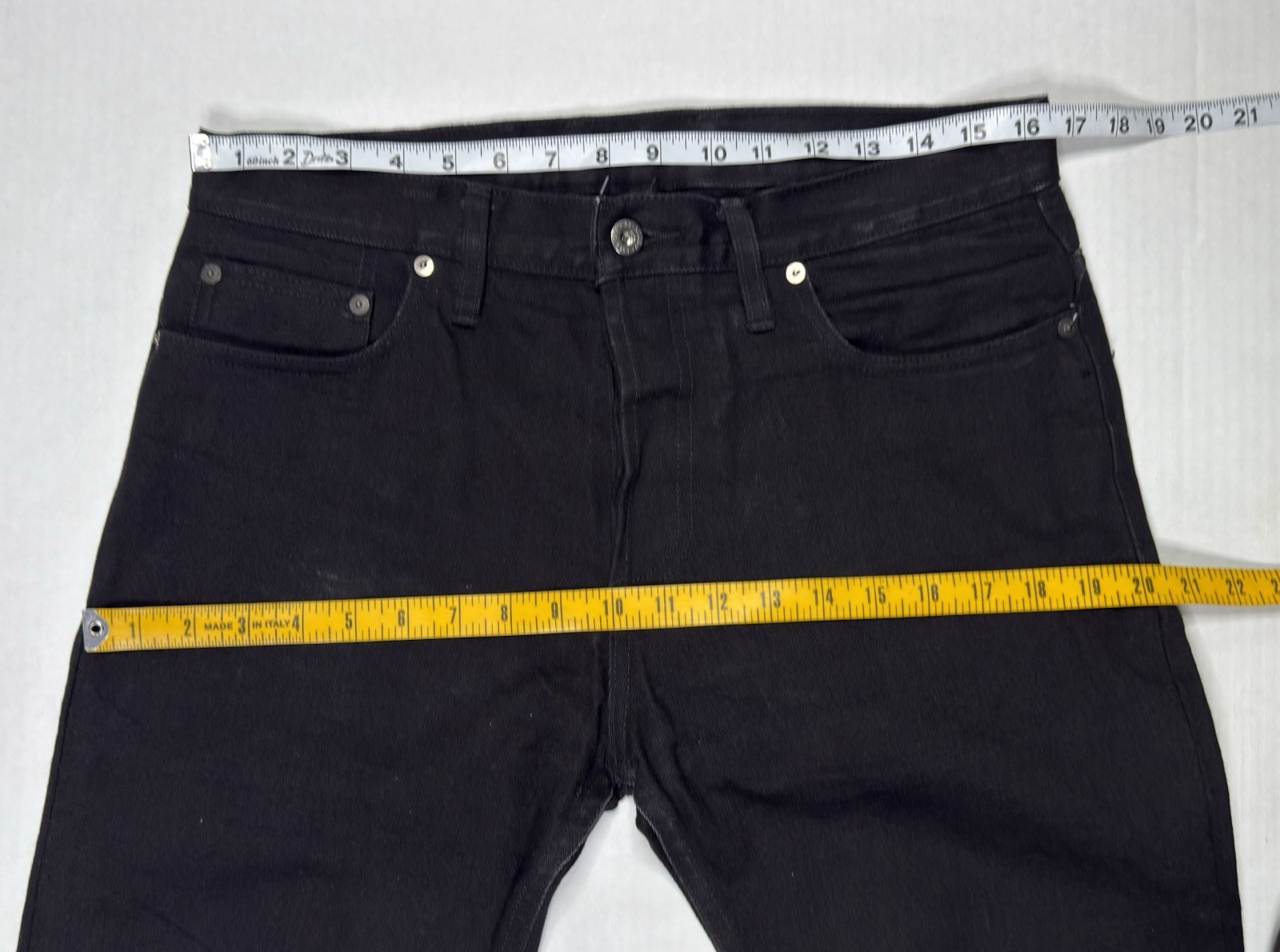 3sixteen ST-220X Slim Tapered Double Black Selvedge Jeans Button Fly Men’s 33×25