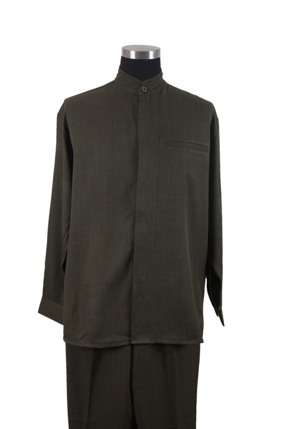 New MEN’S BAND COLLAR LONG SLEEVE TWO PIECE SETS CASUAL WALKING SUITS M2826