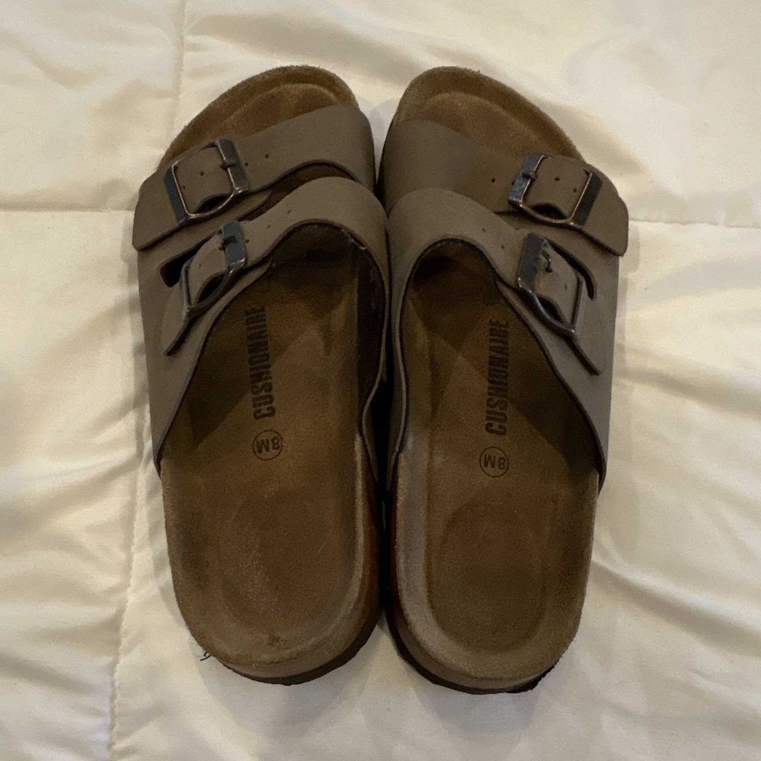 Cushionaire Brown Double Buckle Slide Sandals Cushioned Women’s US 8