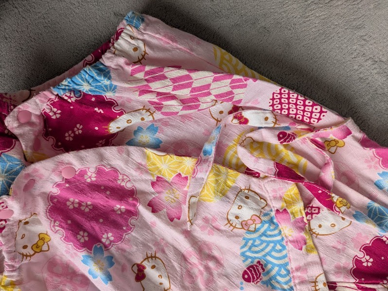 Hello Kitty Baby Romper 80cm Pink Sleeveless Yukata Jinbei Japan Exclusive Cotto