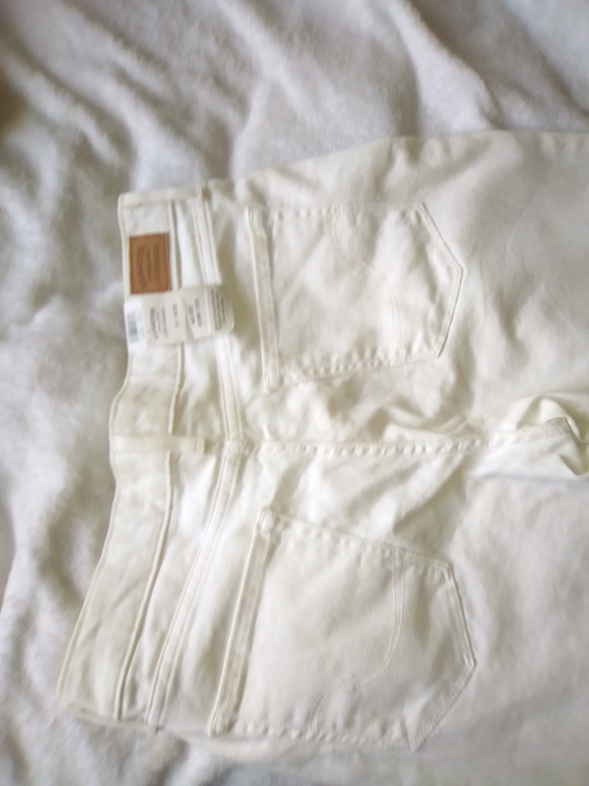 Levi Strauss & Co Men’s White Corduroy Slim Fit Jeans 5-Pocket Button Zip