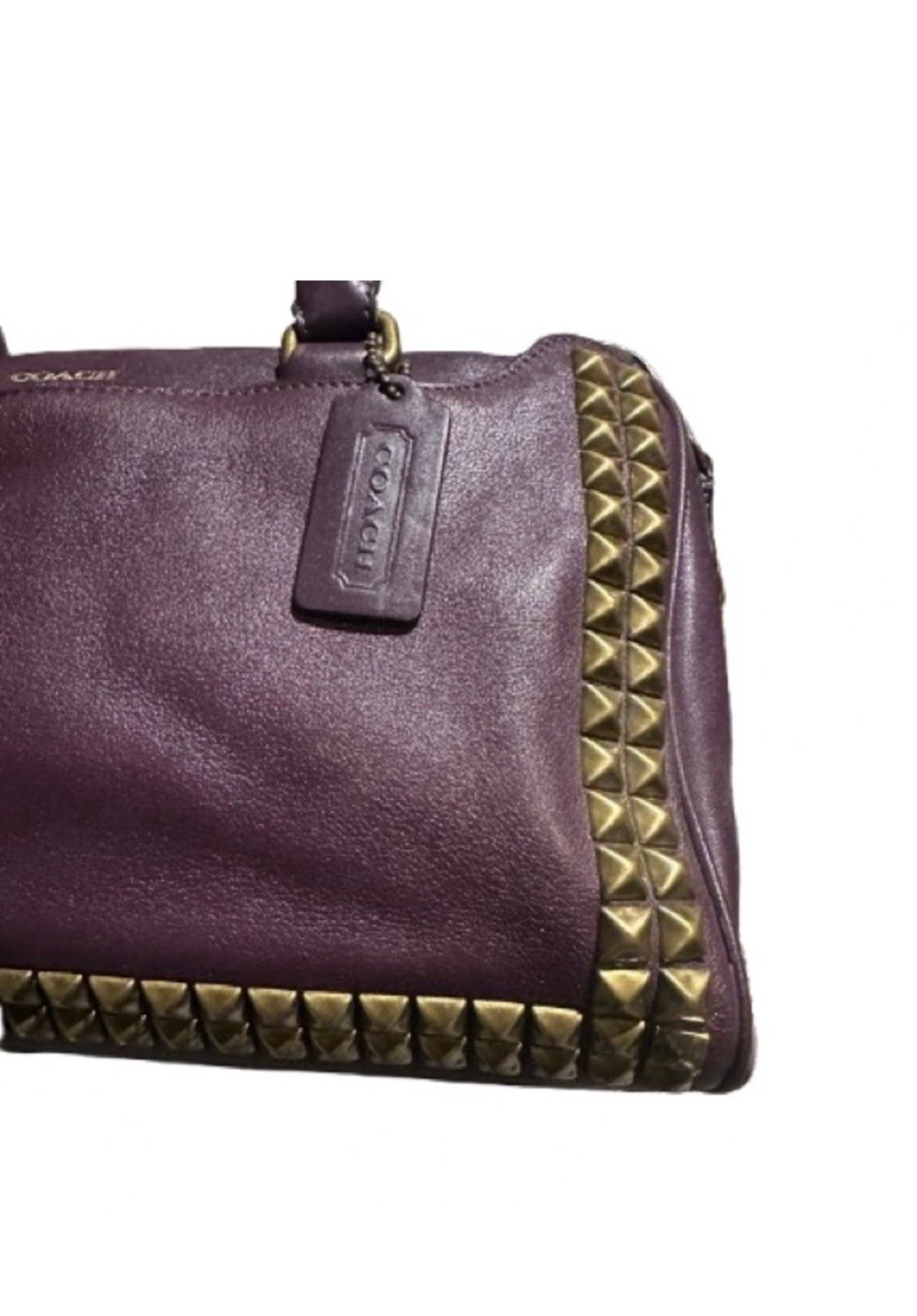Coach Legacy Studded Satchel/ Haley Bag with Tassel and Original Dust Bag