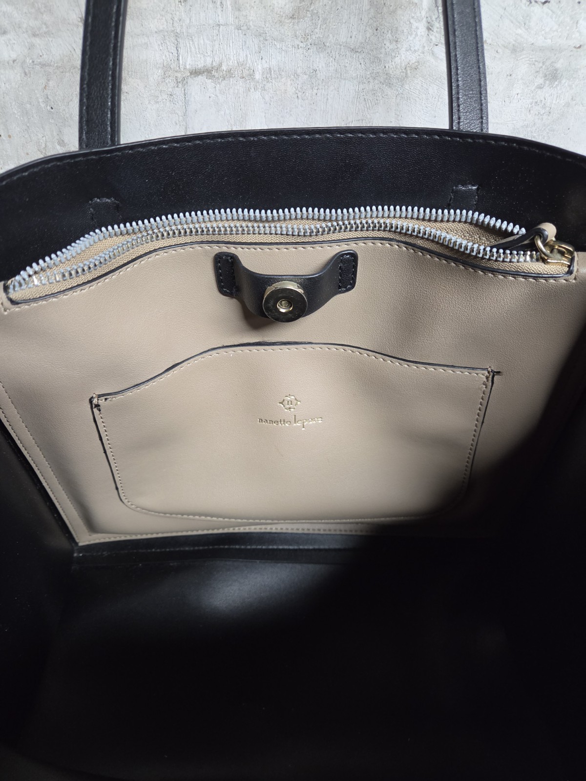 Nanette Lepore Black PU Leather Shoulder Bag With Clip On Wallet