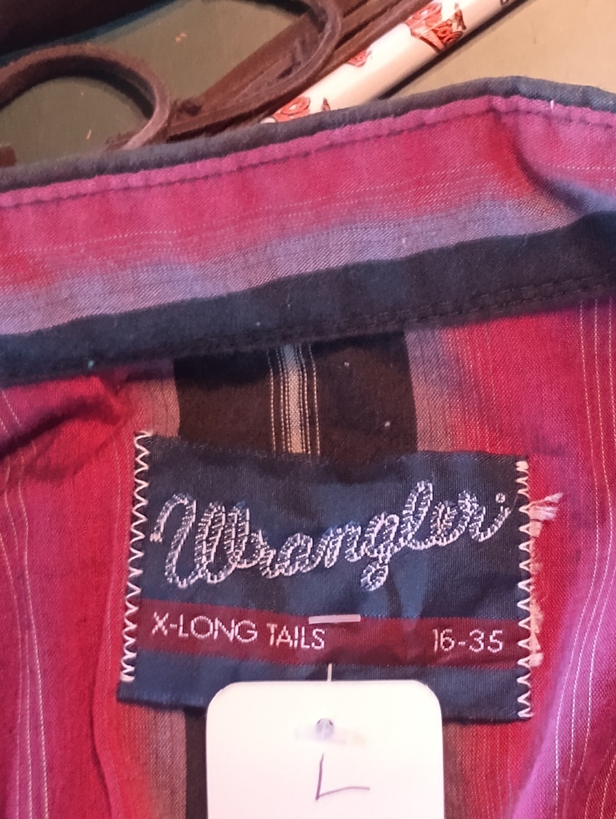 Vintage Wrangler Western Pearl Snap Shirt Striped Long Sleeve Men’s Large 16-35