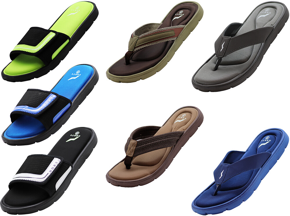 NORTY – Men’s Memory Foam Footbed Sandals – Casual for Beach, Pool, Shower