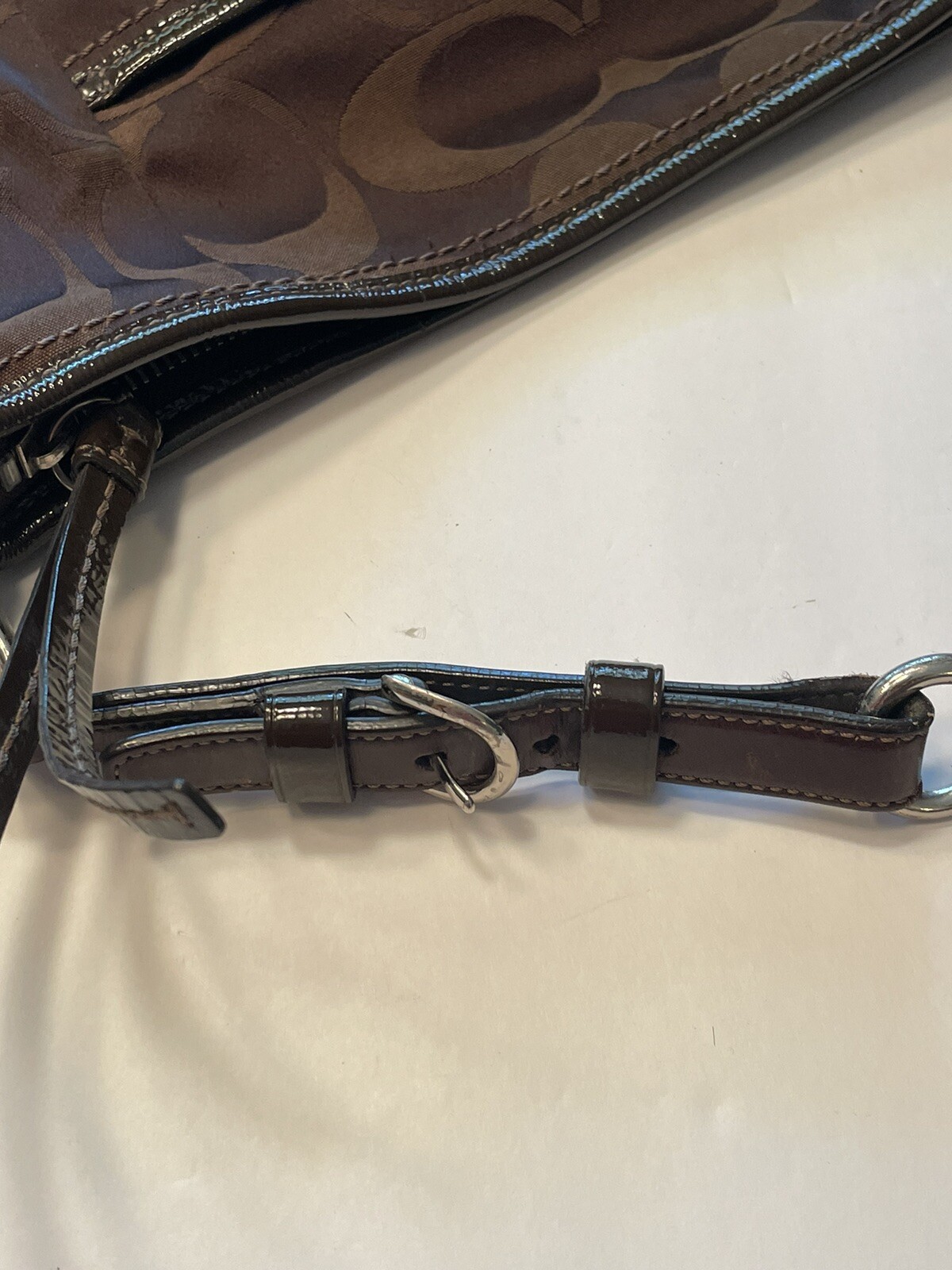 Coach Signature CC Monogram Hobo Bag Brown Y2K Shoulder Handbag Purse EUC VTG