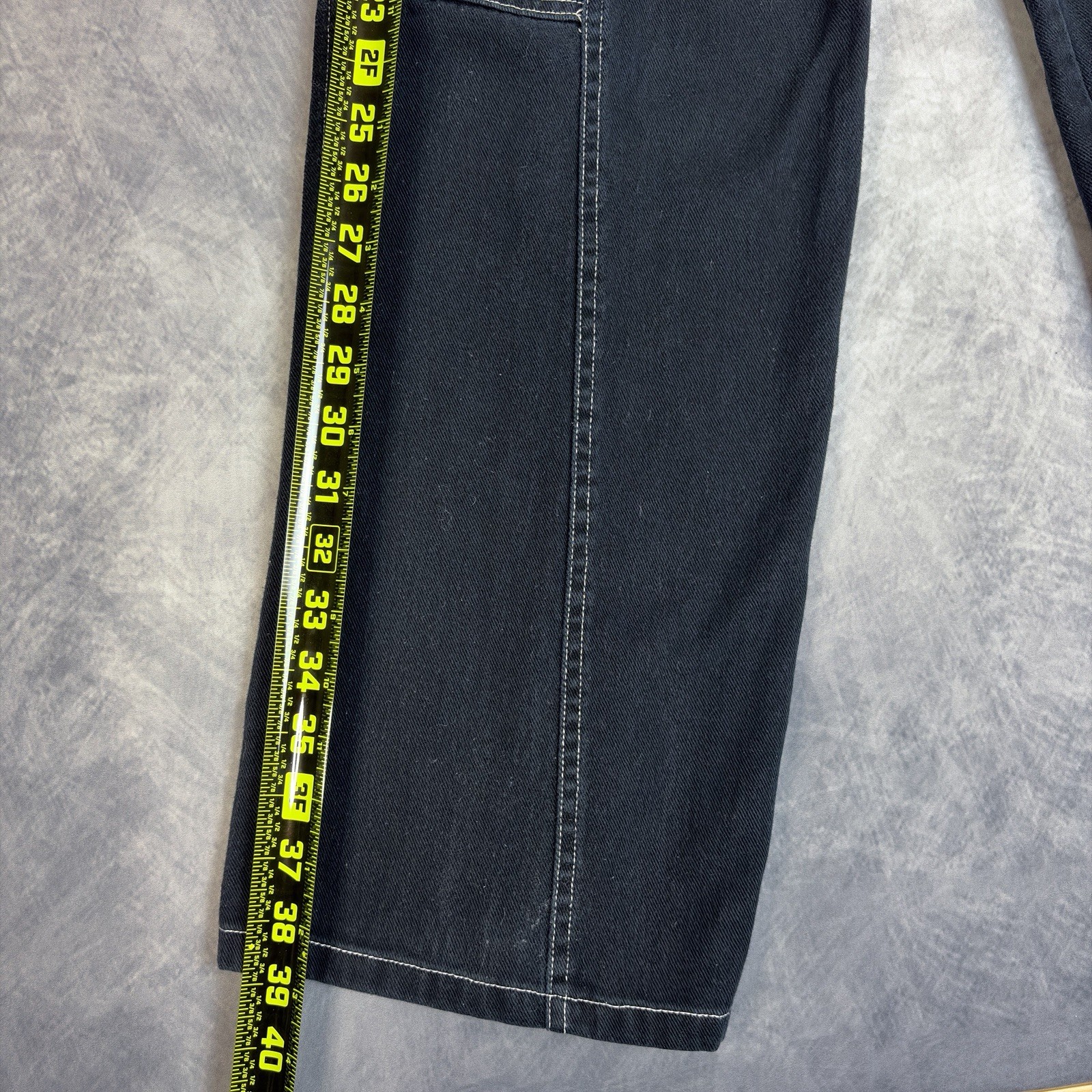 RSQ Cargo Pants Womens Small Black Contrast Stitch Y2K Wide Leg