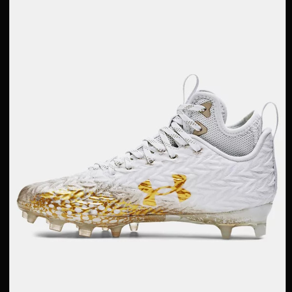 UNDER ARMOUR SPOTLIGHT CLONE MC LACROSSE FOOTBALL WHITE/GOLD WOMEN’S Sizes