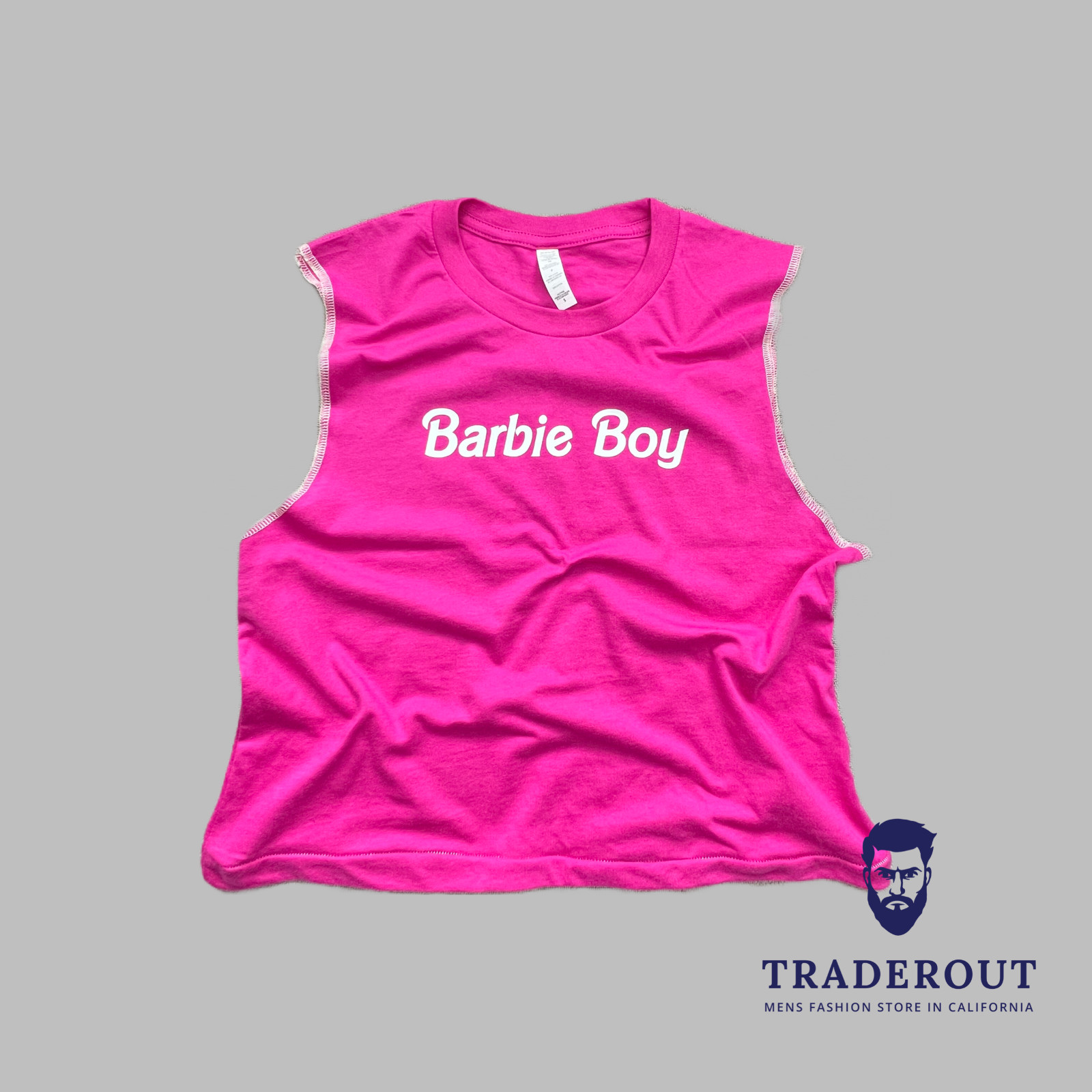 H.E.Arts Barbie Boy custom print mens berry pink cotton jersey crop top T-shirt