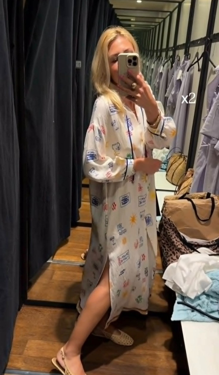 NEW WOMAN LONG PRINTED DRESS TUNIC SLIT SR 2145 UNBRANDED