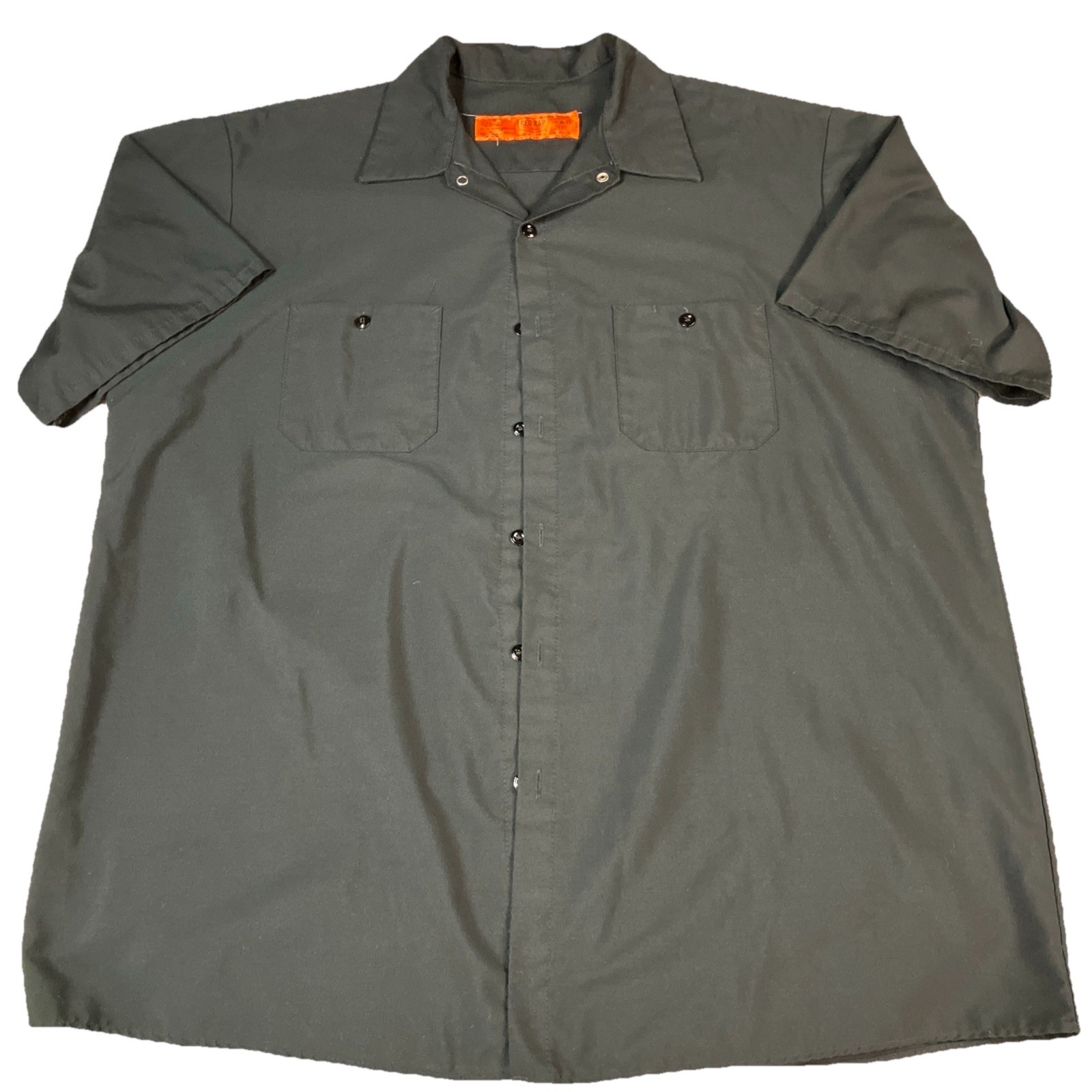 Red Kap Mens Short Sleeve Work Shirt Black Industrial Button Down SP24BK XXL