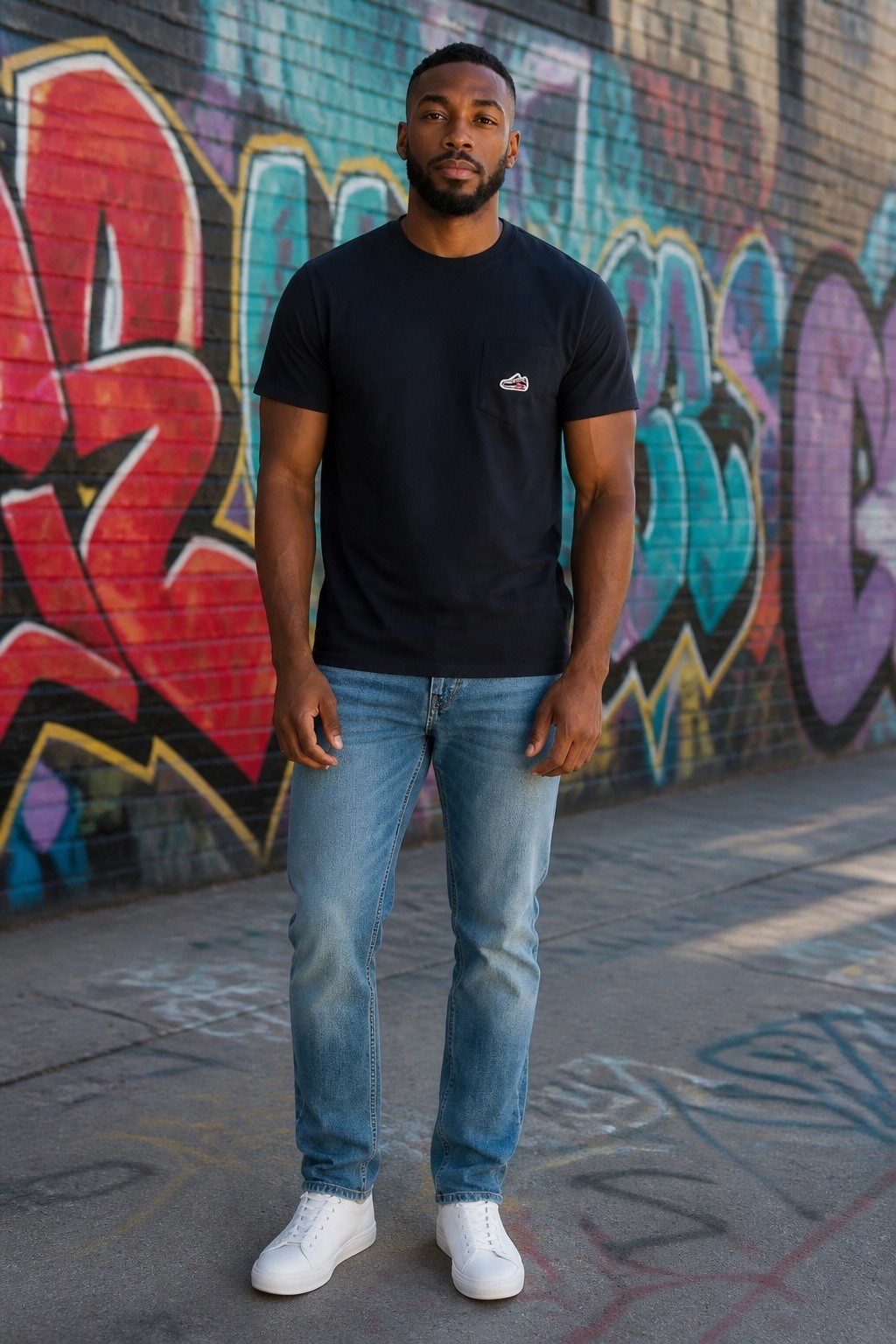 $40 Nike Mens Max90 Shoe Patch Pocket Tee Size XXL Black Loose Fit NWT