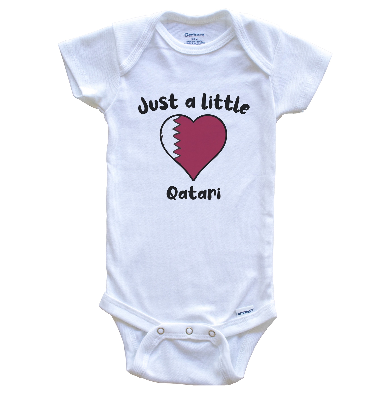 Just A Little Qatari Cute Qatar Flag Heart Baby Bodysuit