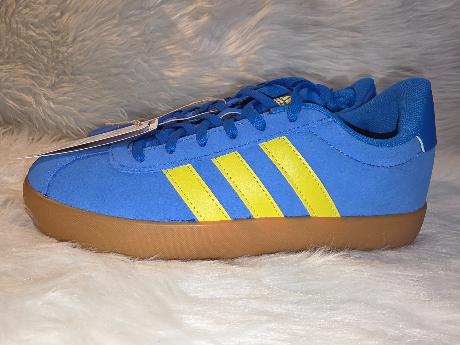 Youth Shoes adidas VL Court 3.0 K Bright Royal Yellow Gum Size 5 JH8723