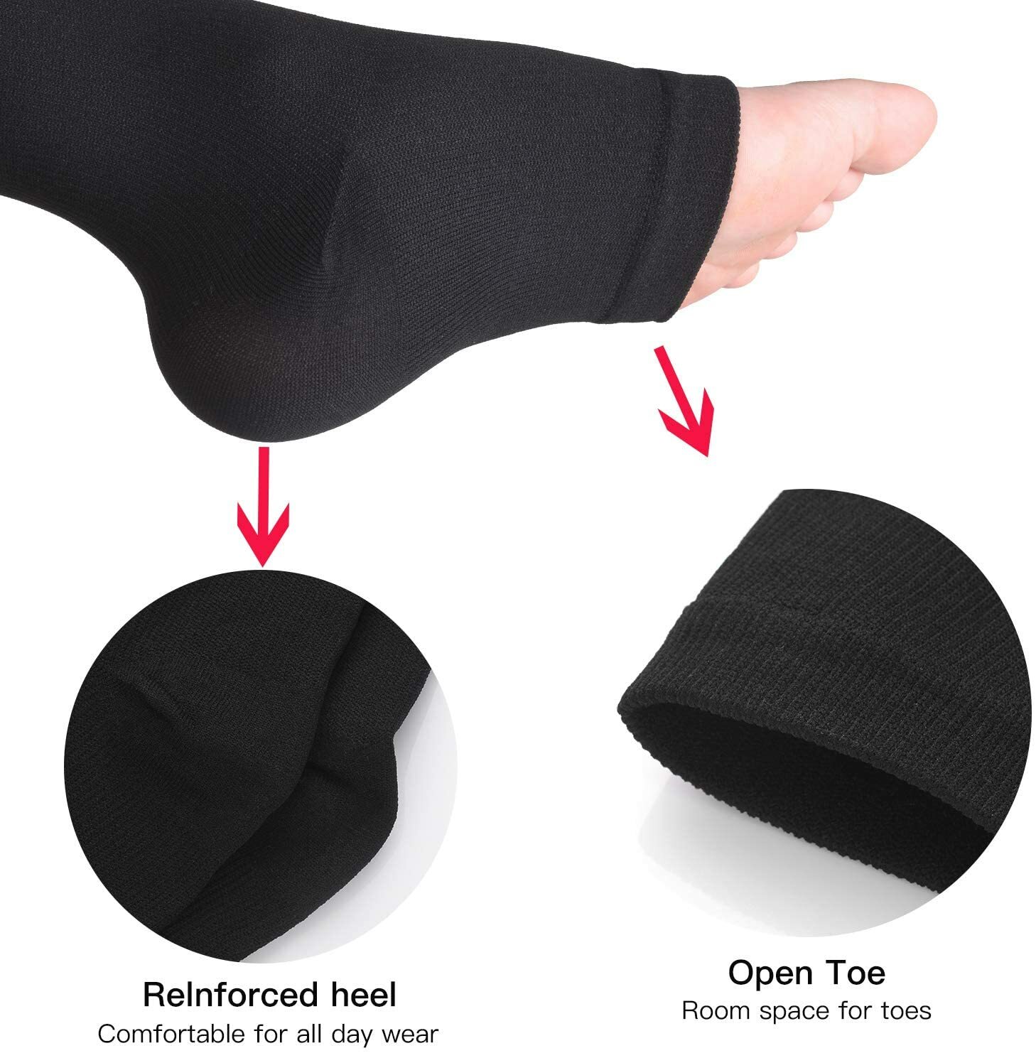 Zipper Compression Stockings – Knee High Support for Calf & Foot Pain Relief