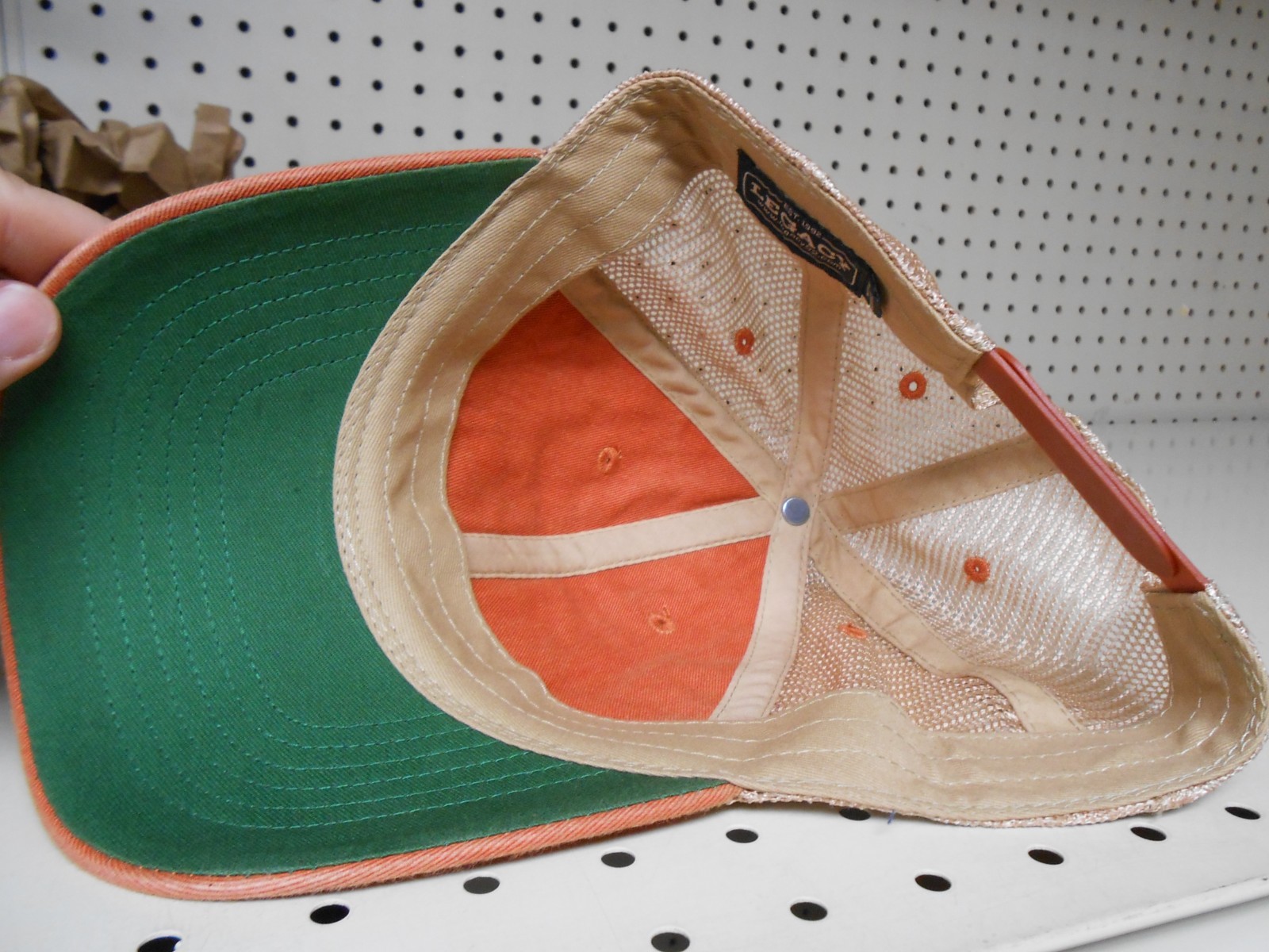 Legacy 2002 Barefoot Fredericksburg Trucker Hat Snapback Mesh Back Oragne/Cream