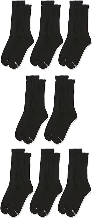 MediPeds Women’s Black Crew Socks 6 Pair Shoe size 6-10
