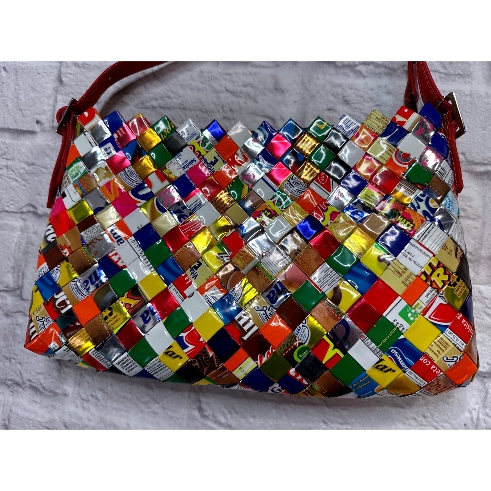 2 Nahui Ollin Recycled Wrapper Bags Set Medium Multi Excellent Woven Pop Y2K