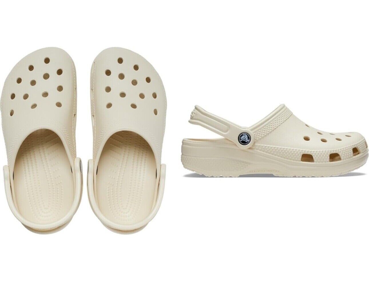 Crocs Classic Clog Unisex Slip On Women/Men Ultra Light Water Friendly BoneM5-W7