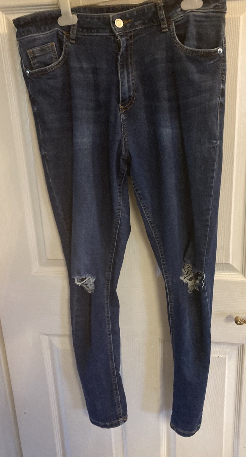 Women’s Stretchy Dark Blue F&F Jeans Size 16 Waist 36in Length 28in Next DP VGC
