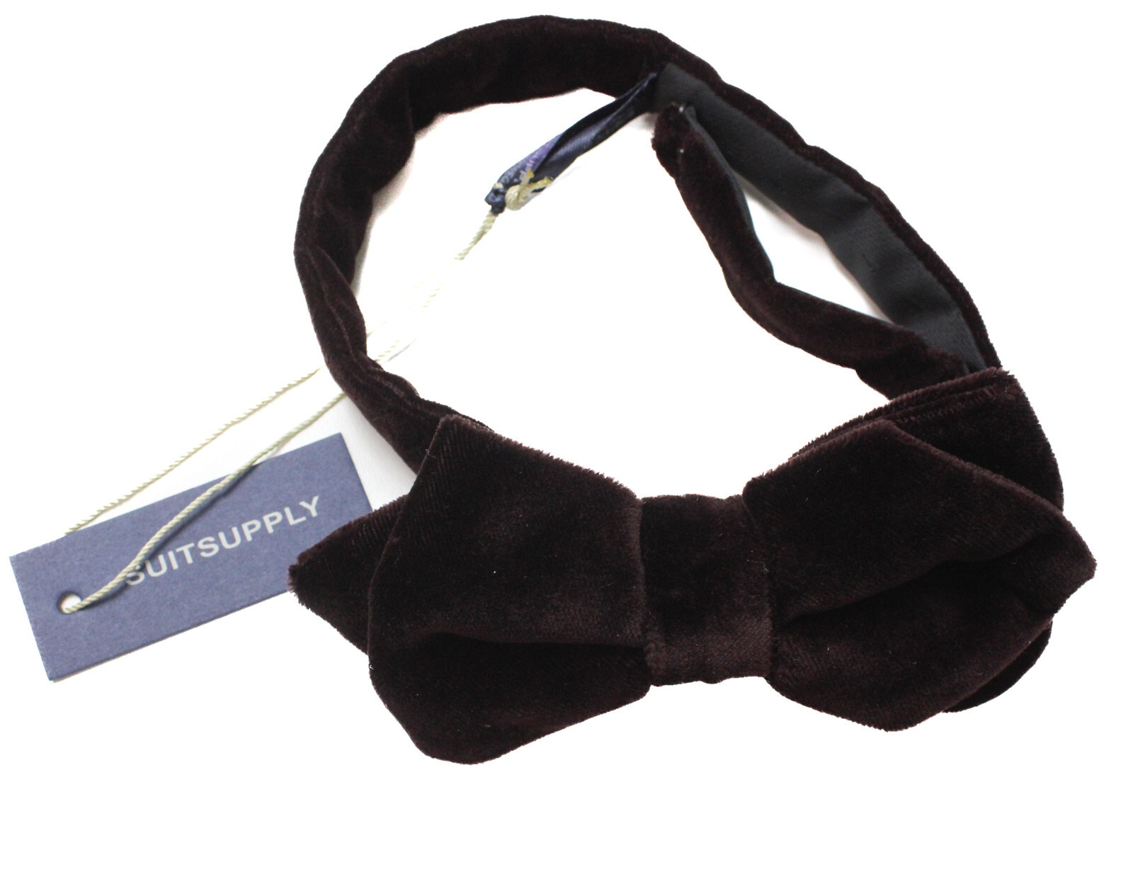 SUITSUPPLY Velvet Brown Bow Tie Mens One Size Adjustable Tied Classic