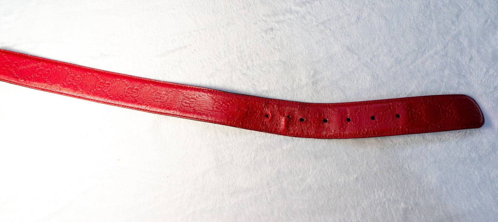 Gucci Guccissima Red Leather Belt Interlocking GG Buckle Size 42 105cm