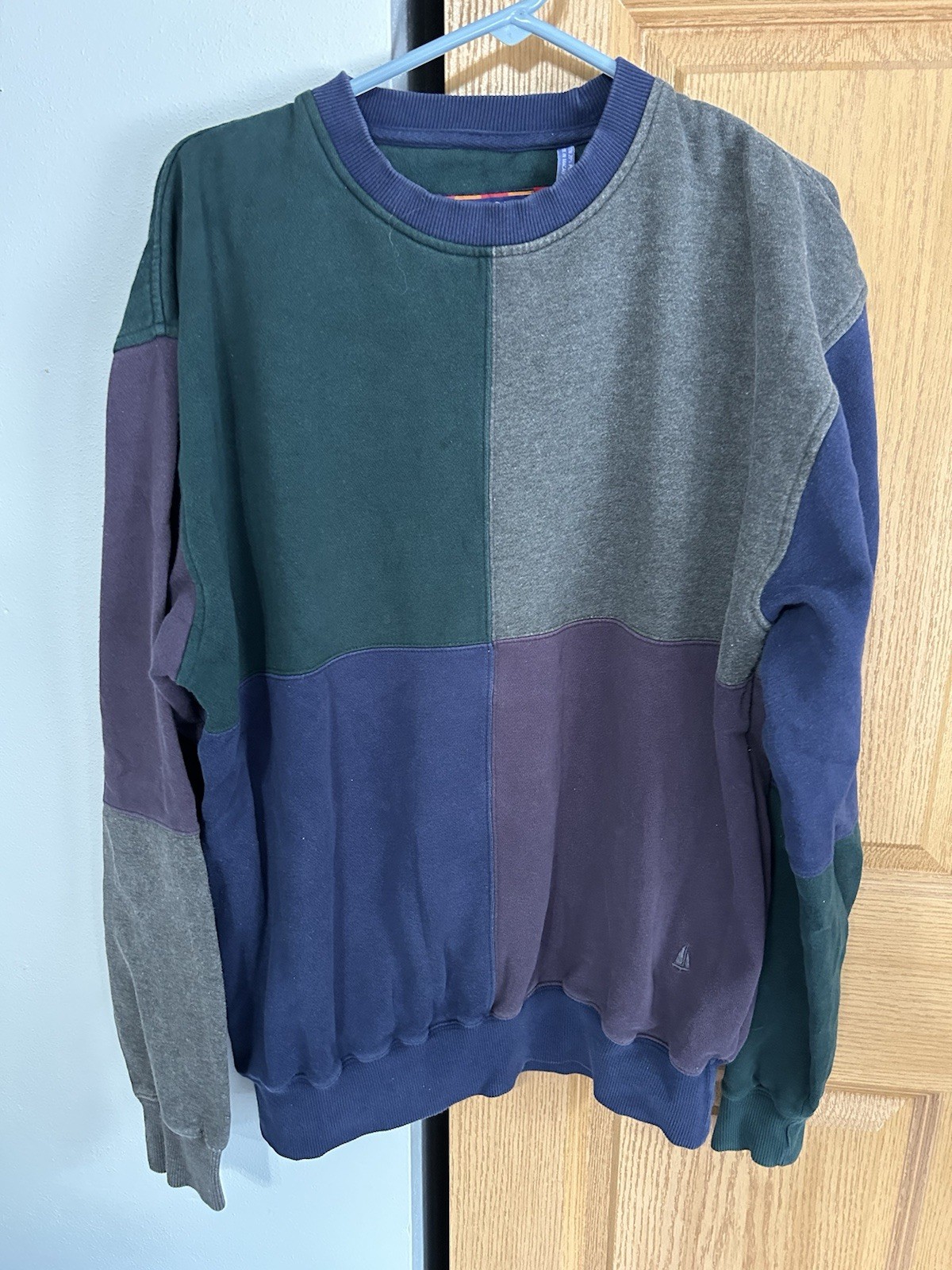 Vtg Norsport Color Block Crewneck Sweatshirt Size L
