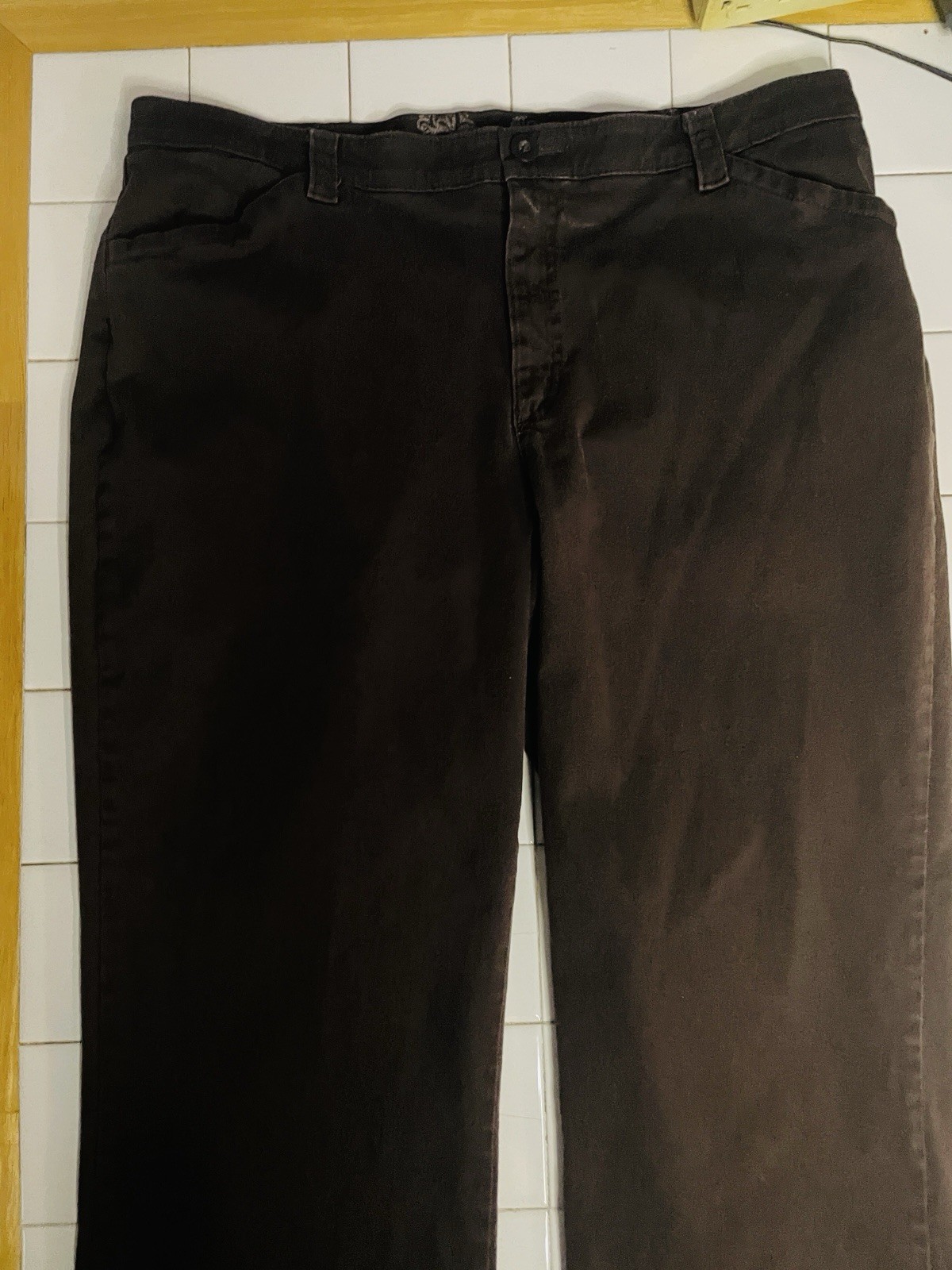 Lee Comfort Stretch Womens Jeans Brown Size 18 Short Measurements In Pictures