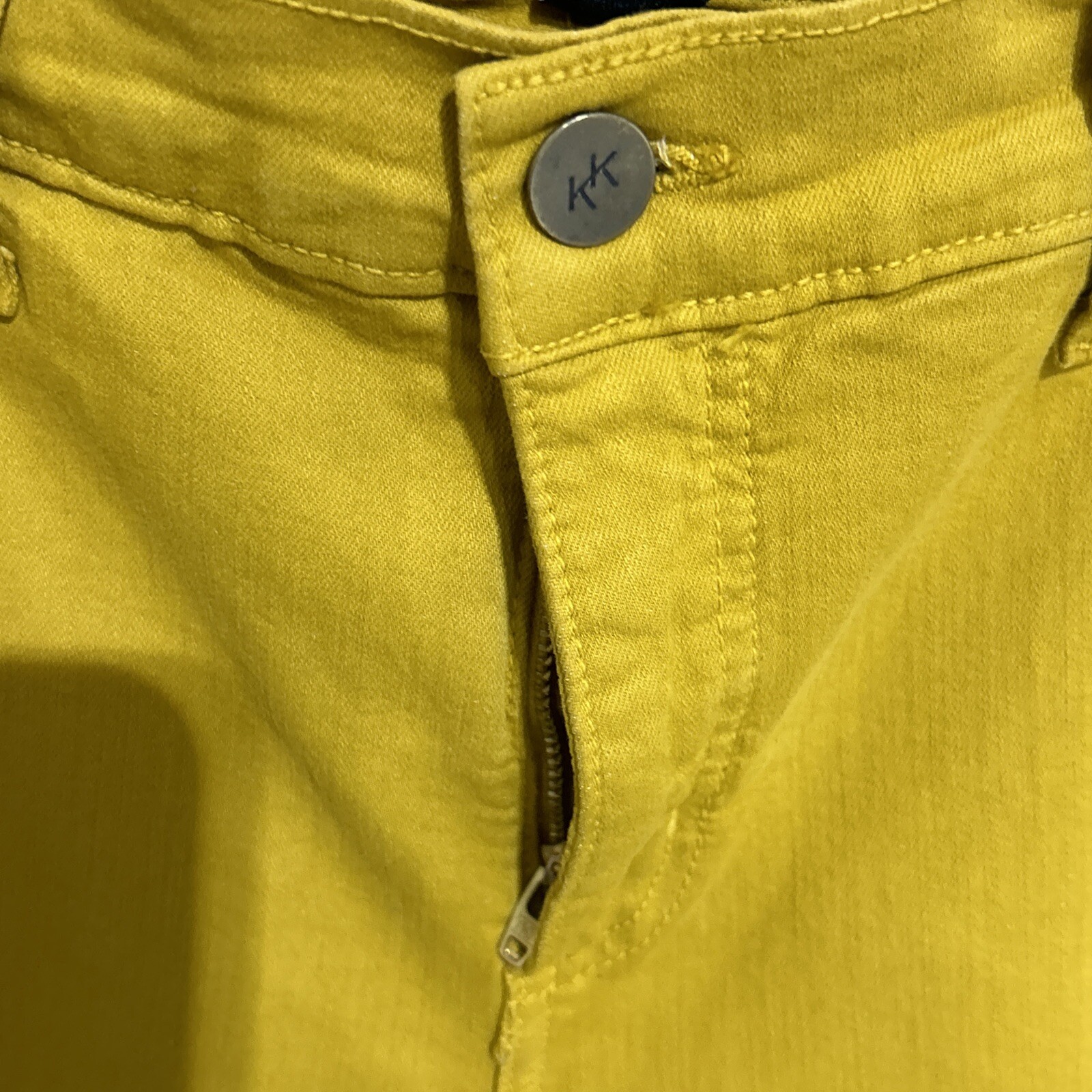 NWT Karen Kane Womens Zuma Crop Jeans AMBER WAVES MUSTARD Size 12 Style 3L82128