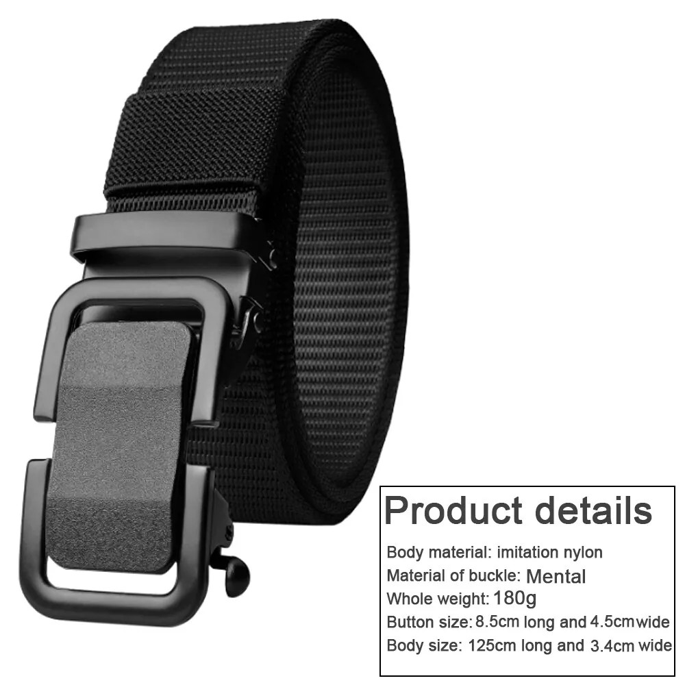Men’s Ratchet Belt Nylon Web Belts for Men with Automatic Slide Buckle 1.3 inch