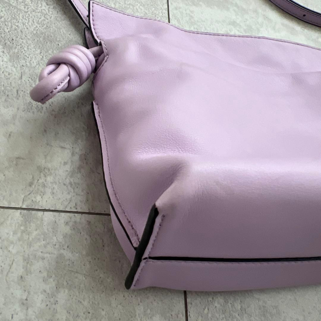 Loewe Mini Flamenco Purple Leather Clutch Shoulder Bag Chic Style