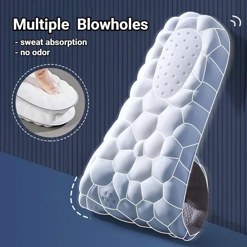 4D Massage Shoes Insoles Super Soft Latex Sports Insole for Feet Running Basket