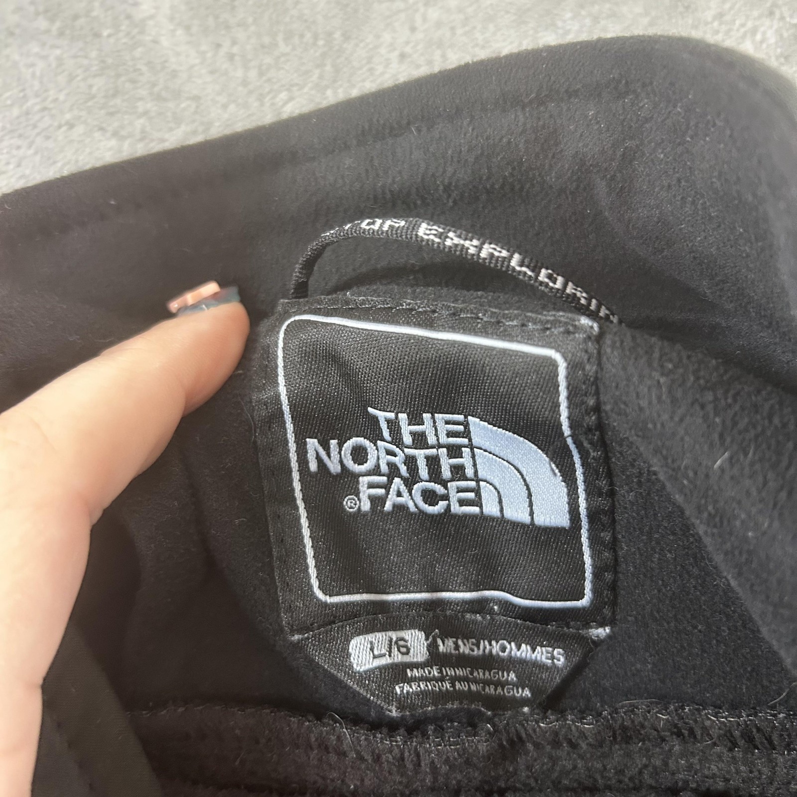 The North Face TNF Apex Jacket Mens Large Black Softshell Full Zip Fleece Lined