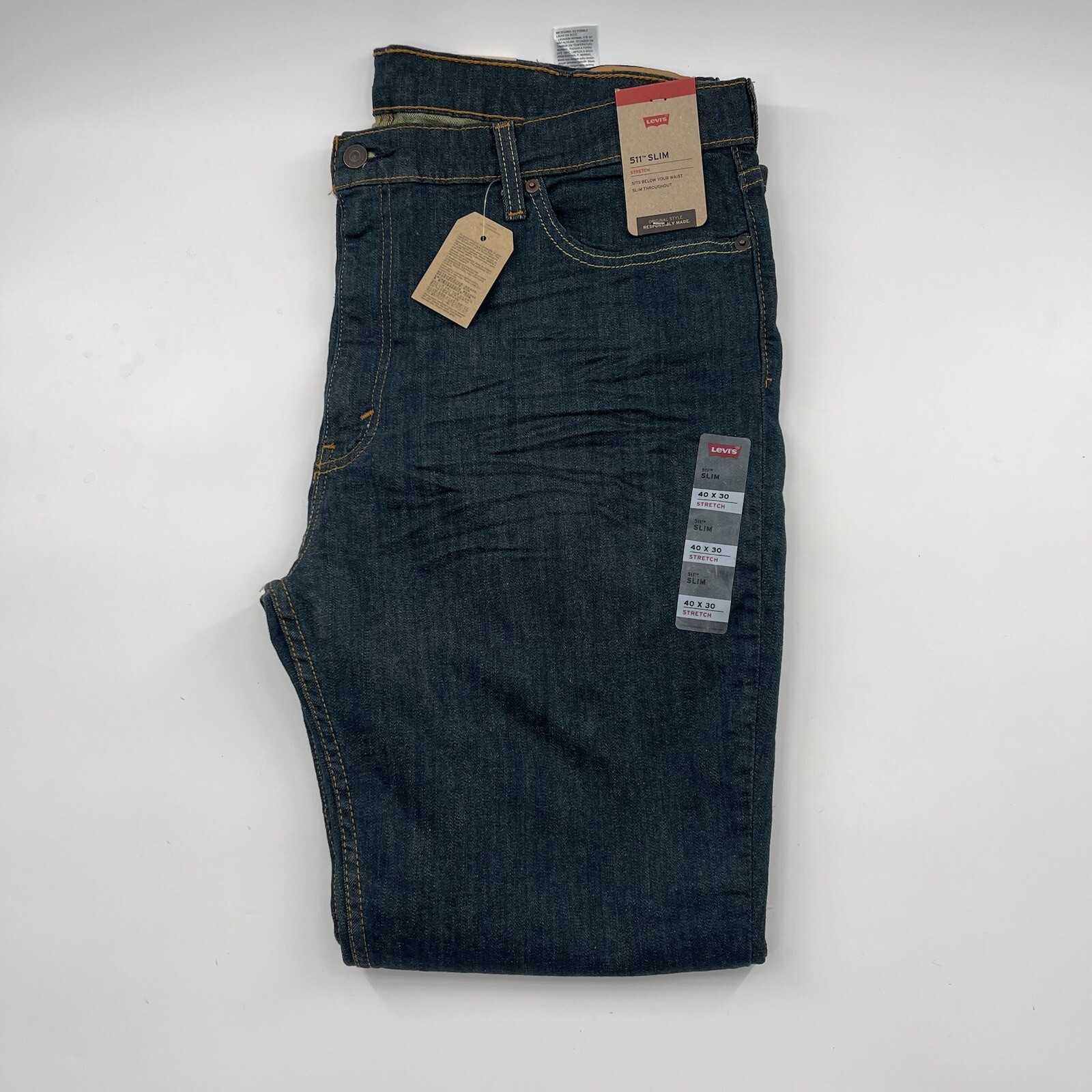 NWT Levi’s 511 Slim Fit Men’s Jeans Stretch Dark Wash 40X30