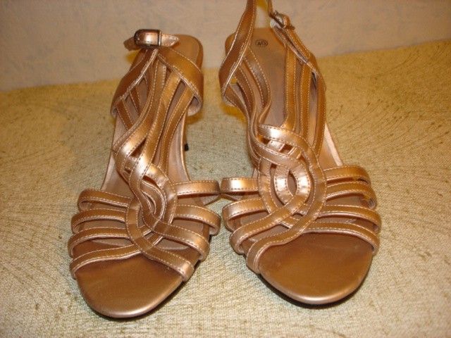 Ankle Strappy Open Toe Stilettos High Heel Sandals Bronza Sz 8,5/UK 6,5 /EUR 40