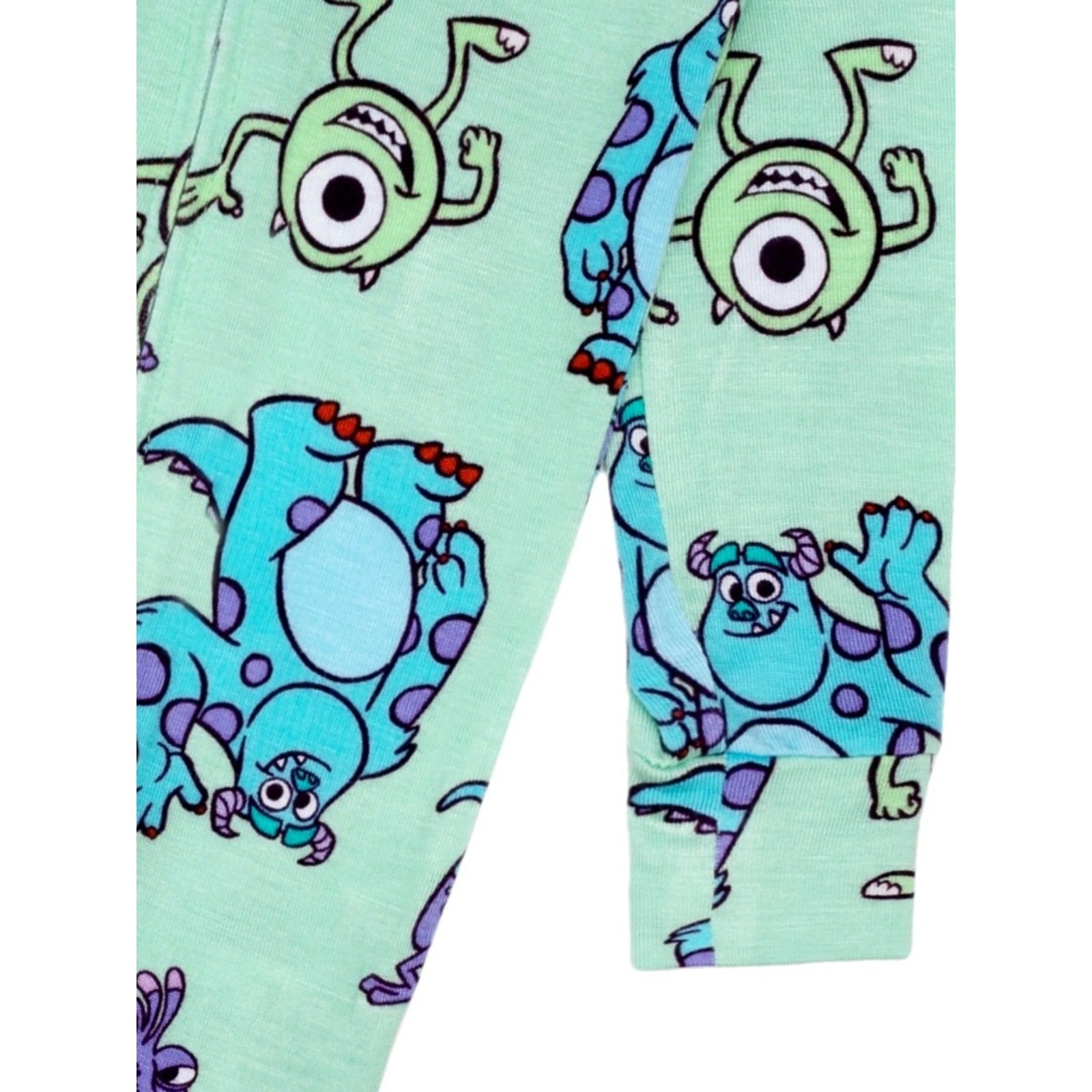 NWT Pixar Kids Mint Monsters Inc One-Piece Footie Pajamas Disney Toddler 18M