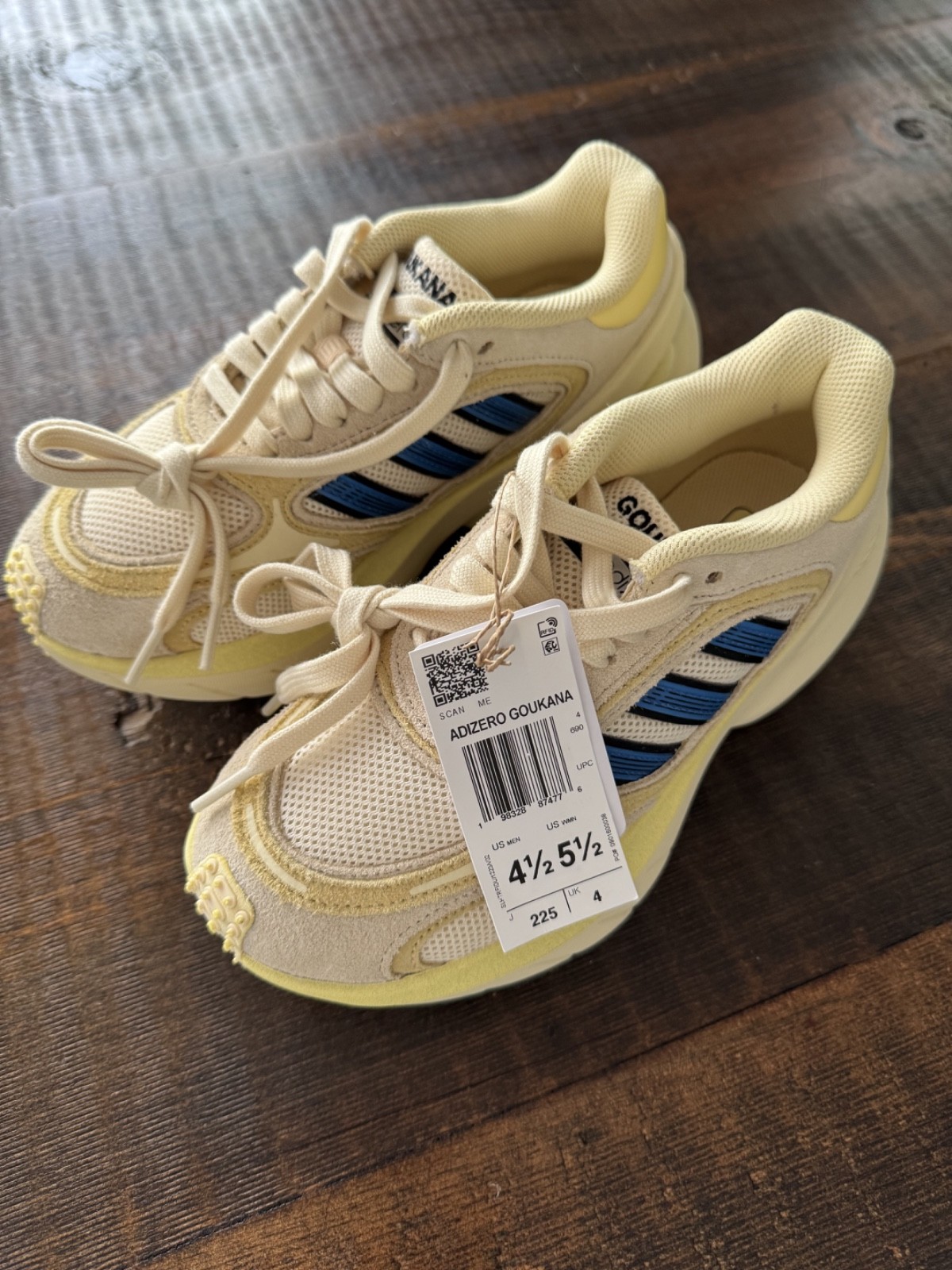 Adidas Adizero Goukana Warm Vanilla Blue Bird, Size 4.5, New w Tag