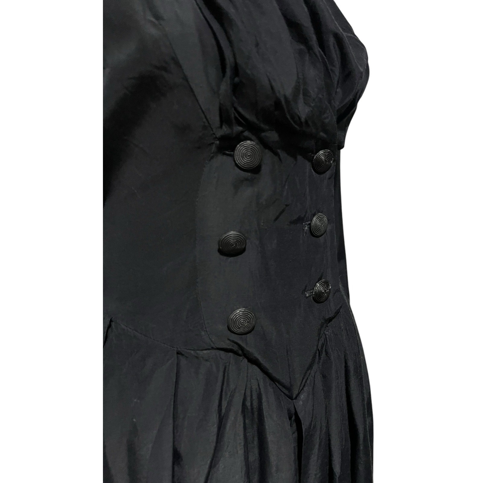 Breakin Loose Romper Playsuit Black Buttons Long Sleeve Collar Vintage 90s Sz L
