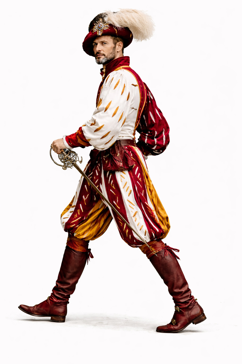 Renaissance German Landsknecht Outfit For Men-Medieval Festival Costume