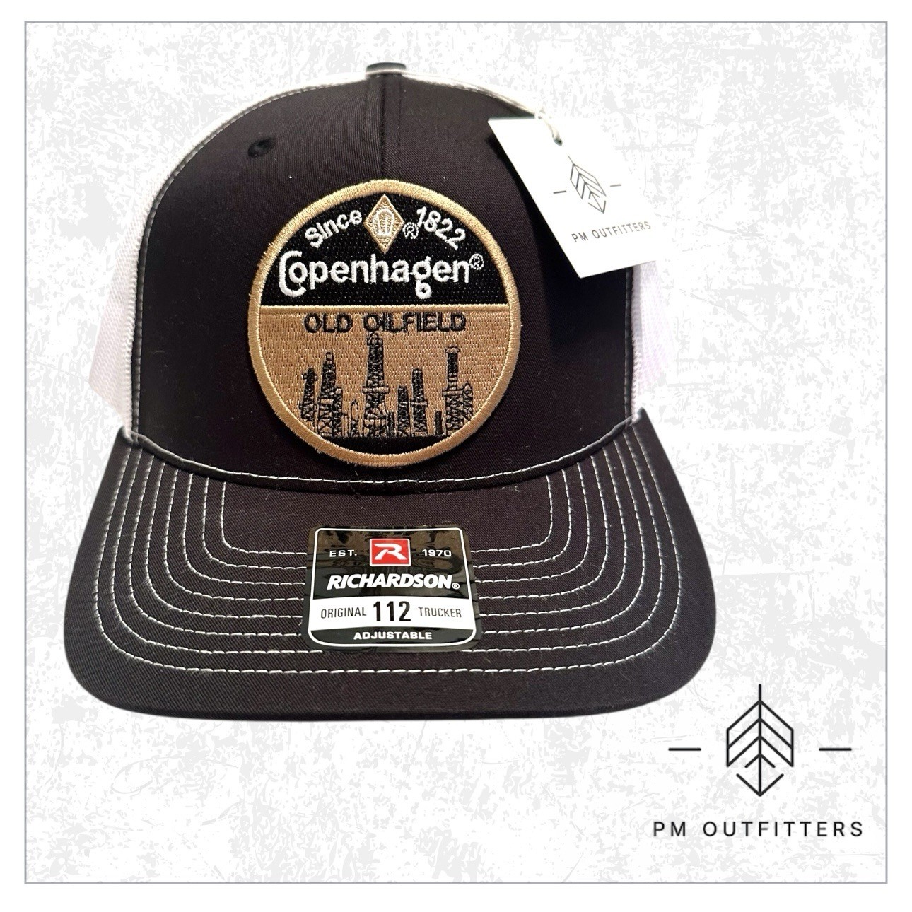 Vintage Copenhagen Old Oilfield Embroidered Patch Richardson 112 Trucker Hat