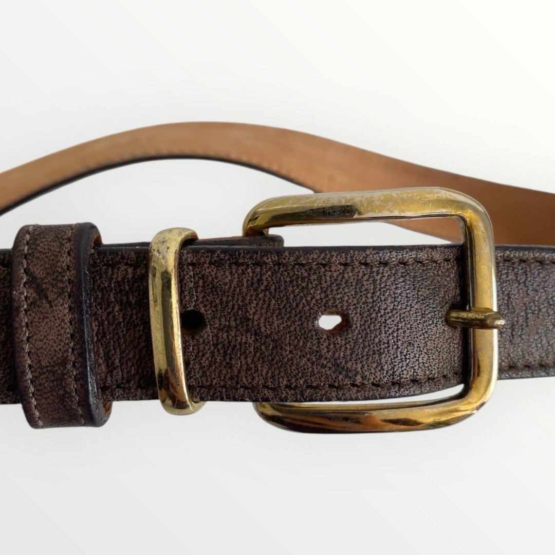 Tony Lama Women’s Brown Leather Western Skinny Belt Size 28 USA Made