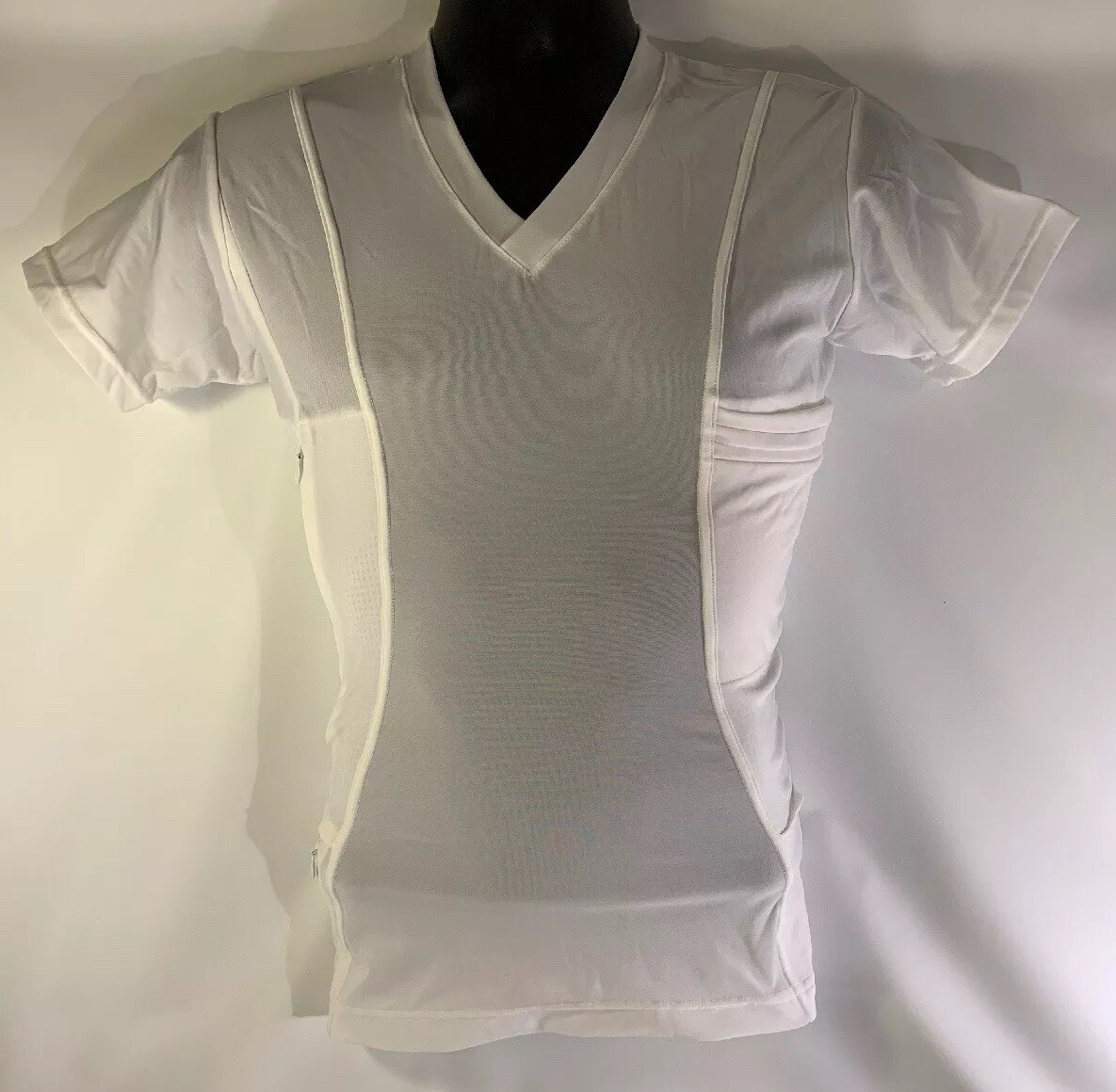 Small Compression Concealment V-Neck Travel T-shirt UnderTech Undercover White