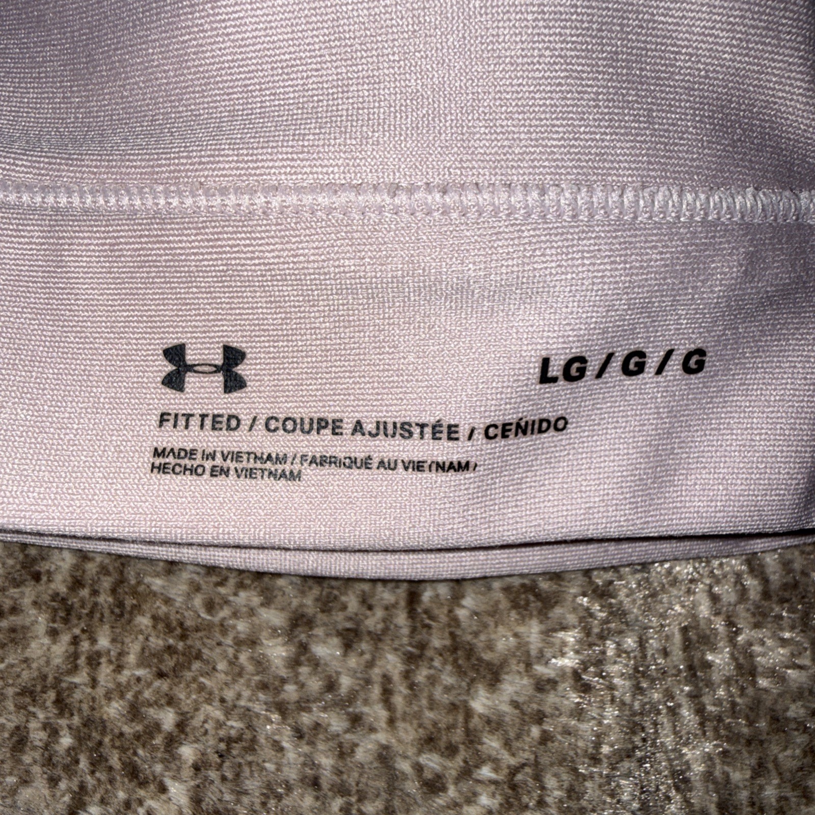 Pre Owned Under Armour Nude Beige Crossback Fitted Sports Bra Logo Large L