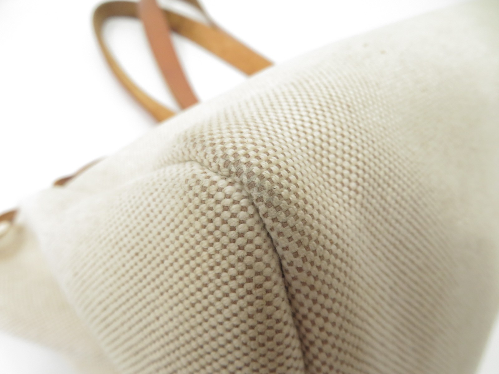 Authentic Hermes Her Bag Canvas Tote Bag F#53184